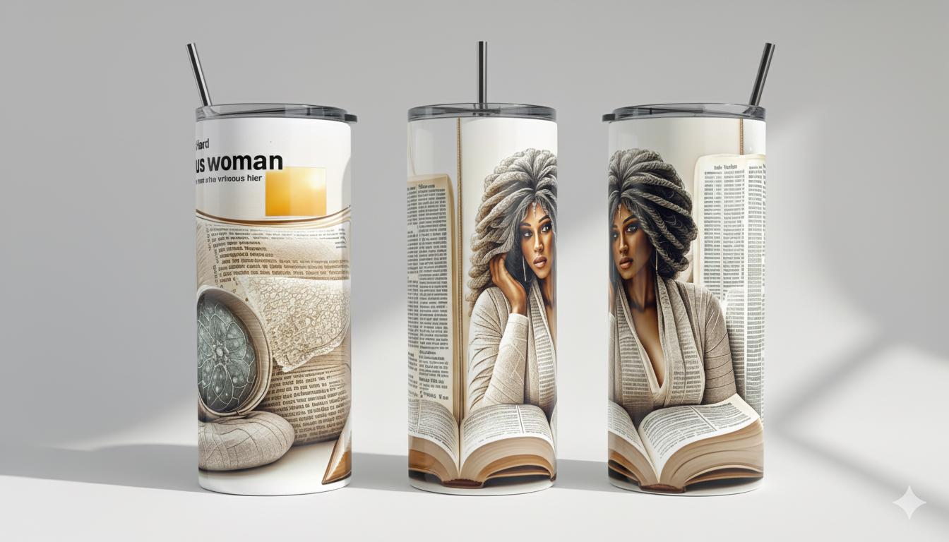 Virtuous Woman 20oz Skinny Tumbler – Elegant, Inspirational, Faith-Filled